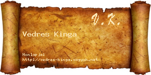 Vedres Kinga névjegykártya